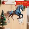 2D Horse Hanging Ornament Acrylic Flat Horse Decoration Christmas Tree Ornament for Horse Lovers Equestrian Gifts Holiday Decor
