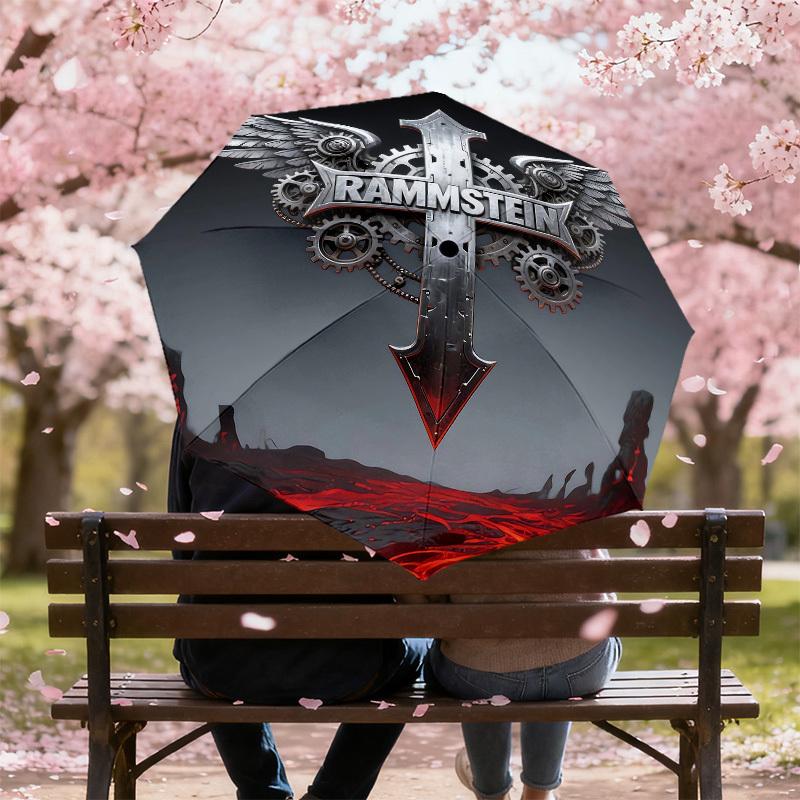 1PC RAMMSTEIN CROSS Umbrella-8-Rib Reinforced, Automatic Open, Lightweight & Durable, Cute Fashion Accessory for Outdoor-K1310