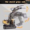 New 11 Channel Four Wheel Drive Remote Control Excavator 4x4 Alloy Dump Truck Bulldozer Loader Model Electric Digging Arm Toy Childhood Gift