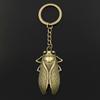 Модный брелок для ключей 30 мм, металлический брелок для ключей, ювелирные изделия, античная бронза, летняя подвеска «Цикада» 62x33 мм