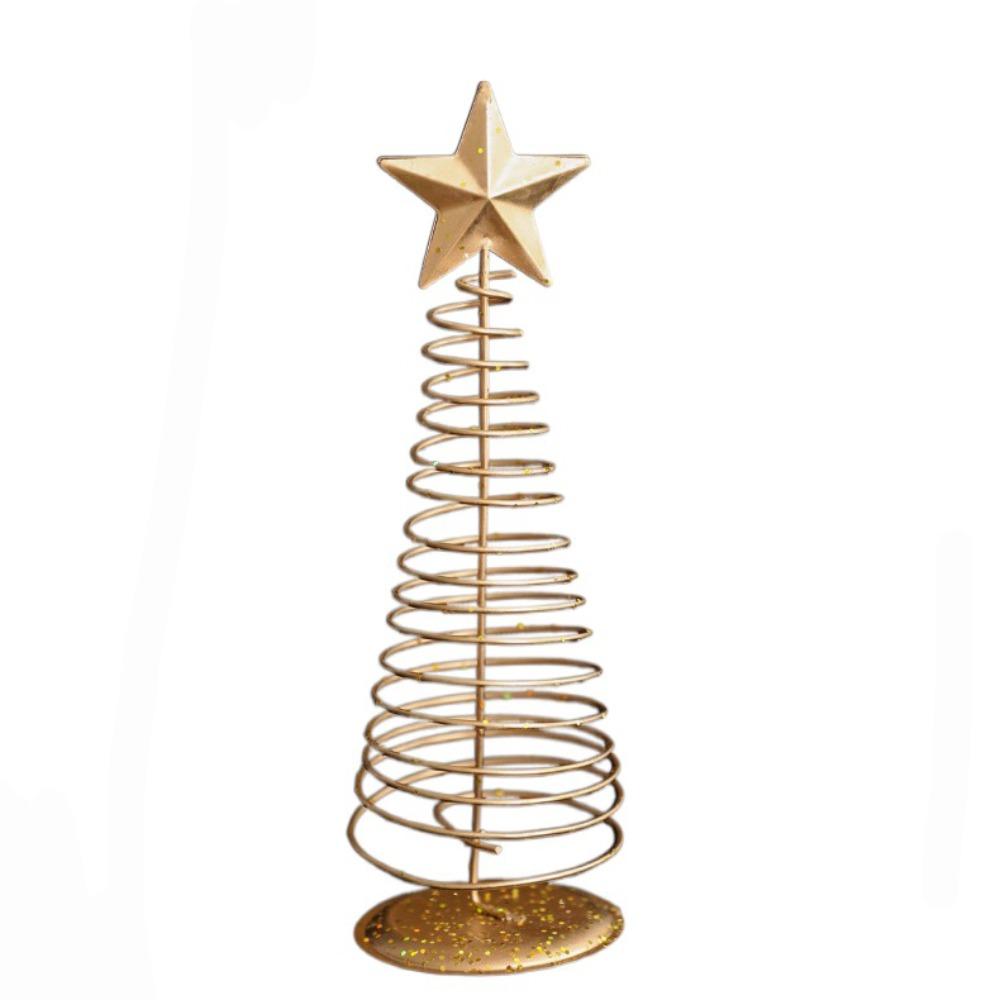 Five-pointed Star Iron Christmas Tree Gold Desktop Decoration Mini Christmas Tree Home Decoration