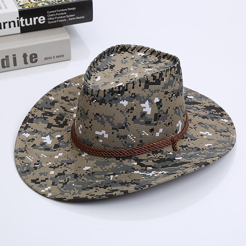 Men'S Hat Summer Sun Protection Big Edge Sun Hat Camouflage Cowboy Hat Outdoor Travel Sun Hat Casual Fishing Hat