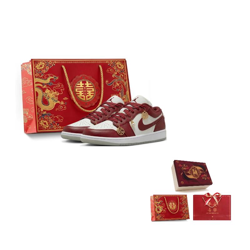 Jordan Air Jordan 1 Blissful Union, Формальная обувь, Свадебная обувь, Нескользящая, Износостойкая, Легкая, Низкий профиль 553560-133(Team210-S-BOX)