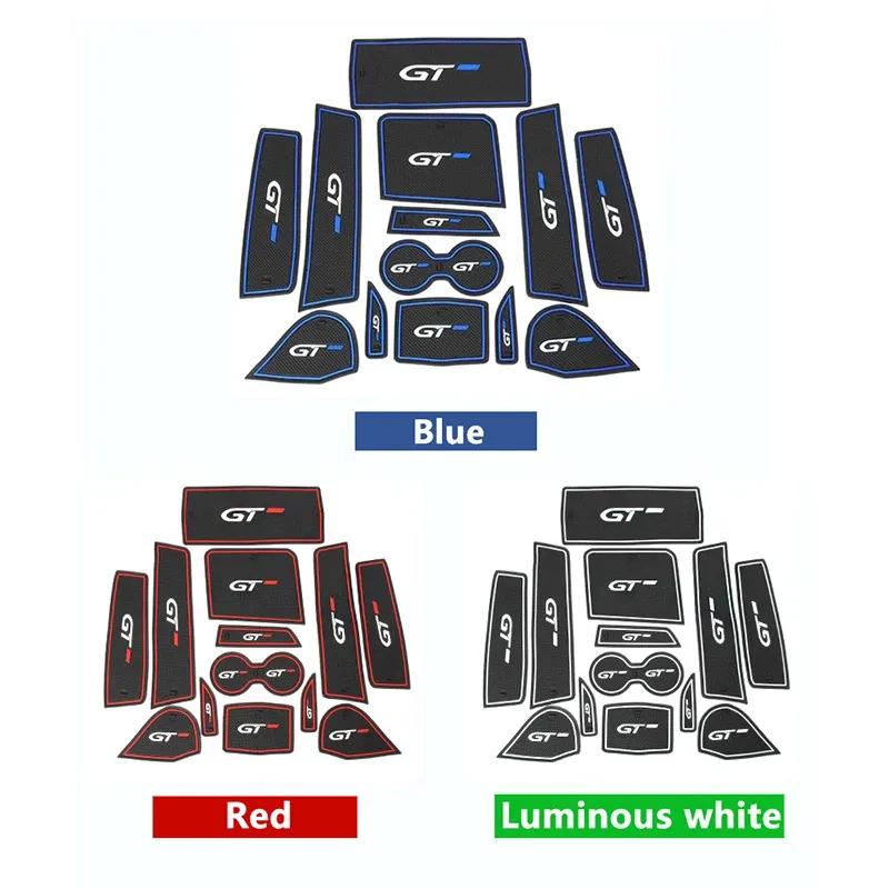 Силиконовые коврики в дверные проемы и подстаканники, нескользящие коврики для Peugeot 3008 5008 GT 2016 2017 2018      Автоаксессуары