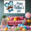 Colorful Design Event Banner Durable Material Celebration Banner Mustache Graphic Bow Tie Illustration Father's Day Prop