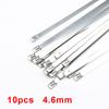 10PCS 4.6mm Width Self-Locking Stainless Steel Wires Metal Cable Ties self-Lock Tie Wrap Zip Ties 4.6x100-450