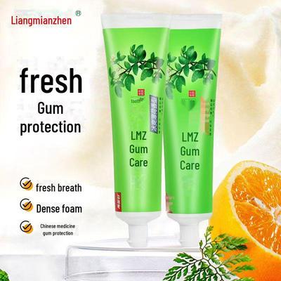 Травяная зубная паста Liangmianzhen: Защита десен, снимает кровоточивость, отеки, боль, удаляет желтые пятна, без фтора, 105 г/200 г.