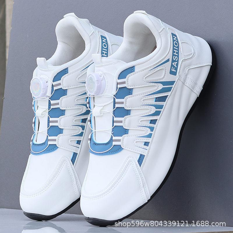 Мужская обувь осень водонепроницаемая кожаная поверхность 2024 новая спортивная обувь мужская сумка дно нескользящее усиление повседневная папа модная обувь