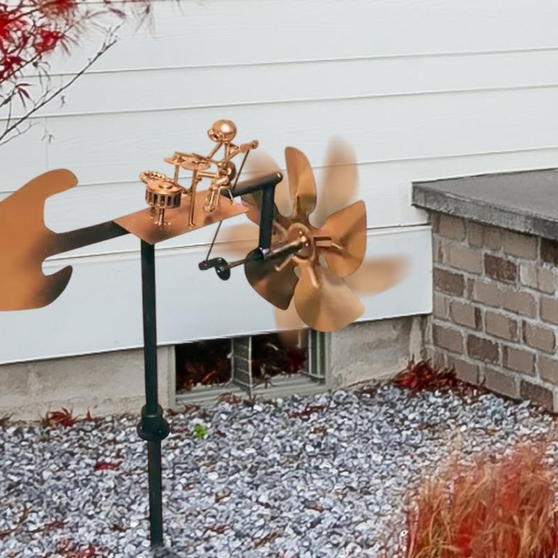 Металлическая вертушка, металлический барабанщик, ветряная мельница, декоративная ветряная мельница, каменная скульптура для сада, двора, патио, газона, крыльца, заднего двора