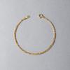 K18 18K Gold Figaro Chain Anklet Width Selectable Size Pull Ring Unisex Chain Size 24cm [Speranza] 2.1mm