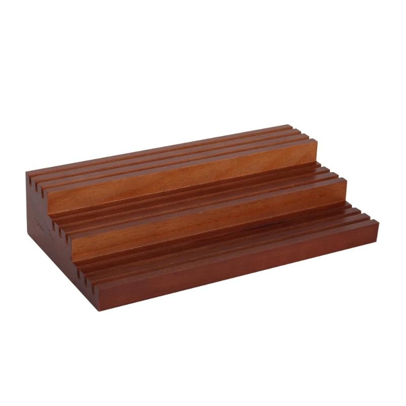 Trapezoid Multi Layer Wooden Coin Display Shelf for Coin Collections with Sturdy Base Easy Assembly and Classical Home Decors