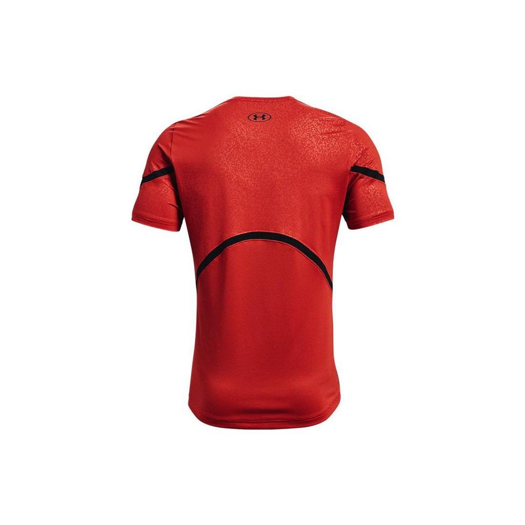 Under Armour Футболка мужская тренировочная с коротким рукавом и принтом логотипа Rush Color Block, оранжевая 1366064-839