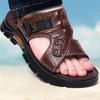Men's 2023 Dual-Purpose Leather Sandals: Casual Beach Shoes for Summer