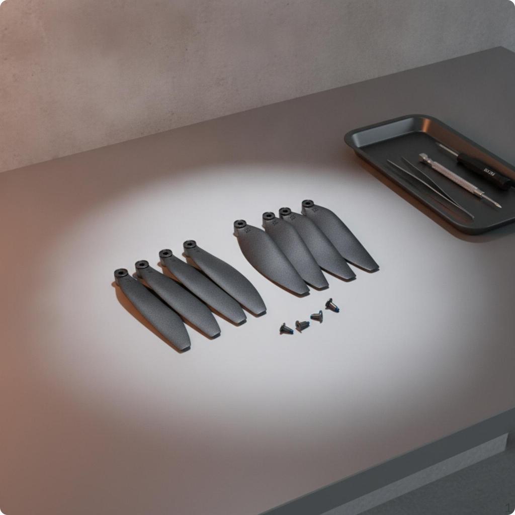 8 Pieces 58 Mm Propeller Set Rounded Tapered 8-Bladed Mounting