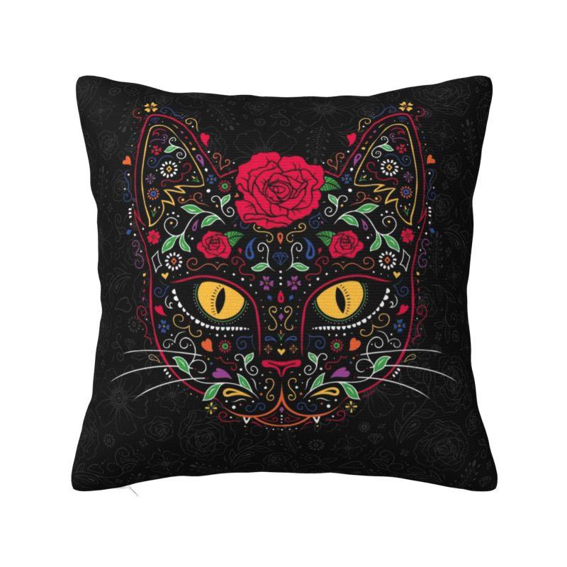 Mexican Otomi Floral Composition Art Modern Throw Pillow Cover Living Room Decoration Folk Flowers Pattern Chair Cushion