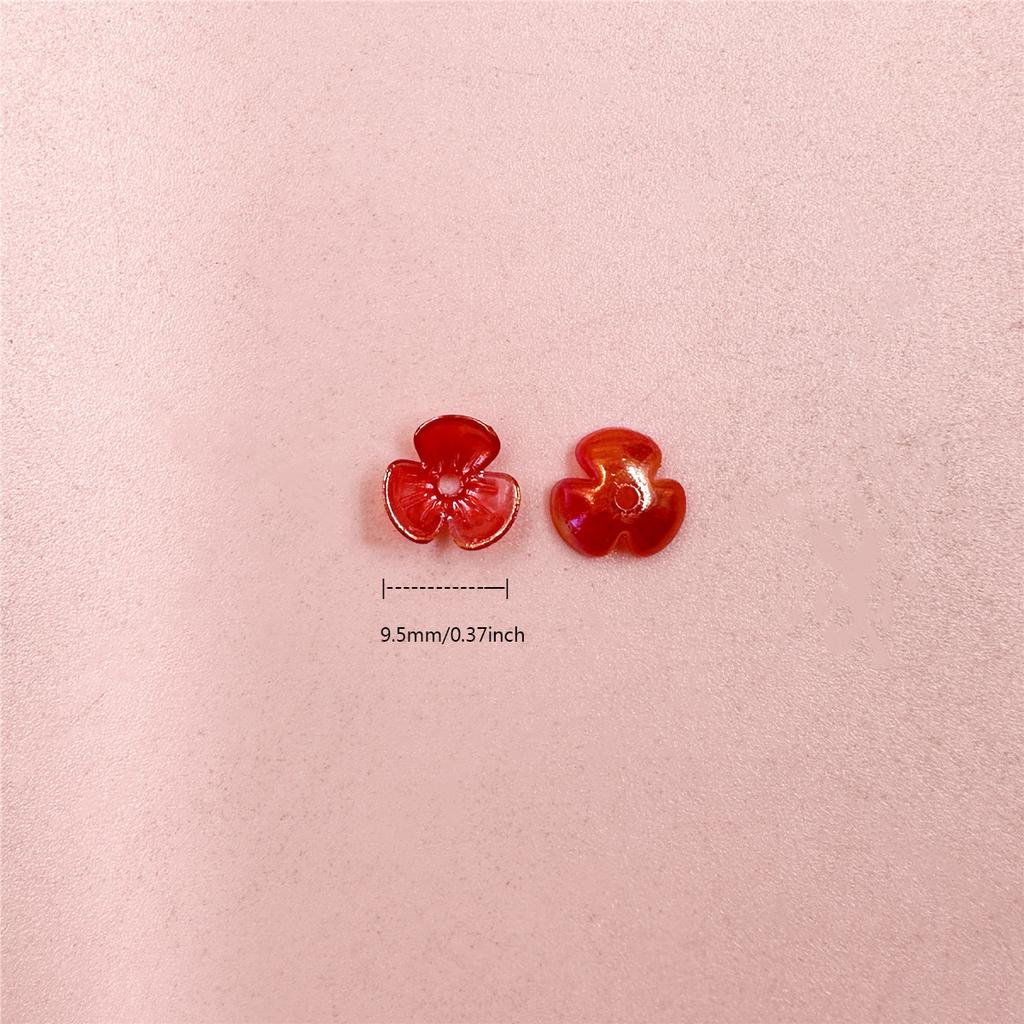 100Pcs 9.5mm Multicolor Small Floral Acrylic Beads  Beaded Material with Hole For DIY Bracelet Necklace Jewelry Making Jewelry Accessory