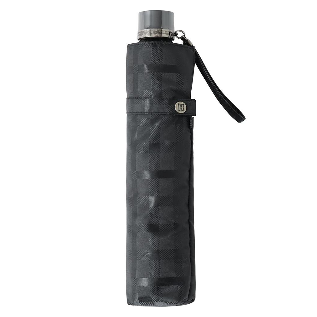 Moonbat Umbrella Folding Umbrella Jacquard Large Size Black [Dachs] Piece-dyed Men's 21-125-11163-05