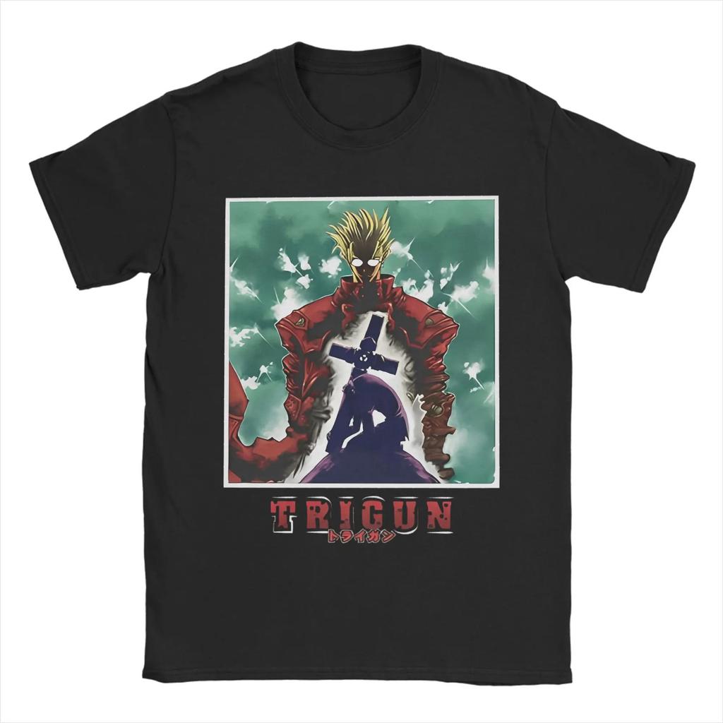 TRIGUN STAMPEDE Trigun Николас Д Стемпид Графический Принт Футболки Мужские Женские Мода Круглый Вырез Хлопковые Футболки Харадзюку Свободные Топы