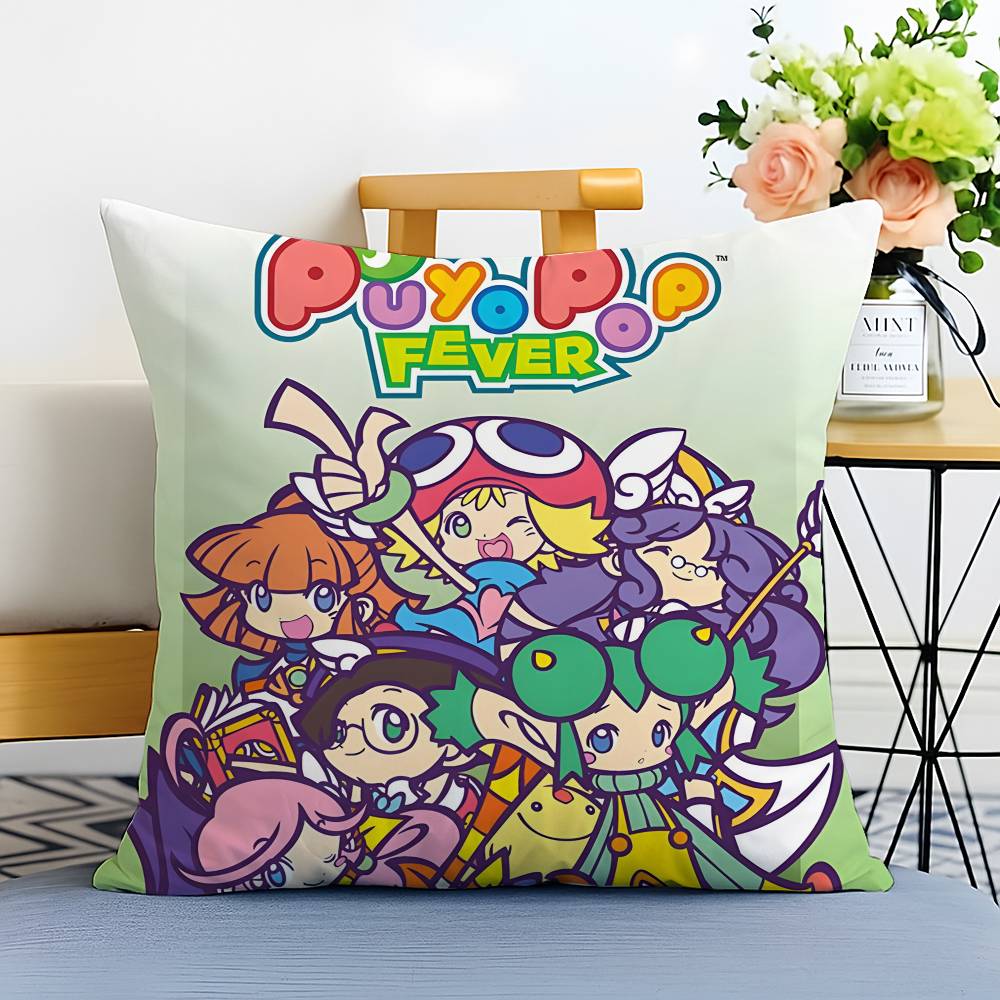 Милая Игровая Подушка P-Puyo Pop Fever-MT Наволочка Напечатанный Ворсистый Флис Подушка Прикосновение Кожи Ребенка Экологически Чистый Сублимационная Печать