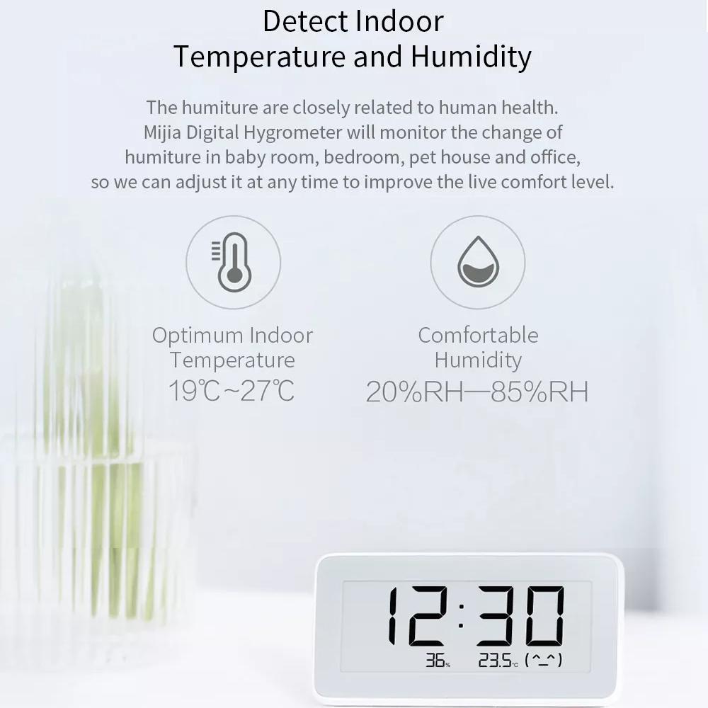 Xiaomi оригинальные BT4.0 Bluetooth беспроводные умные электрические цифровые часы Крытый и открытый гигрометр термометр ЖК-дисплей инструменты для измерения температуры