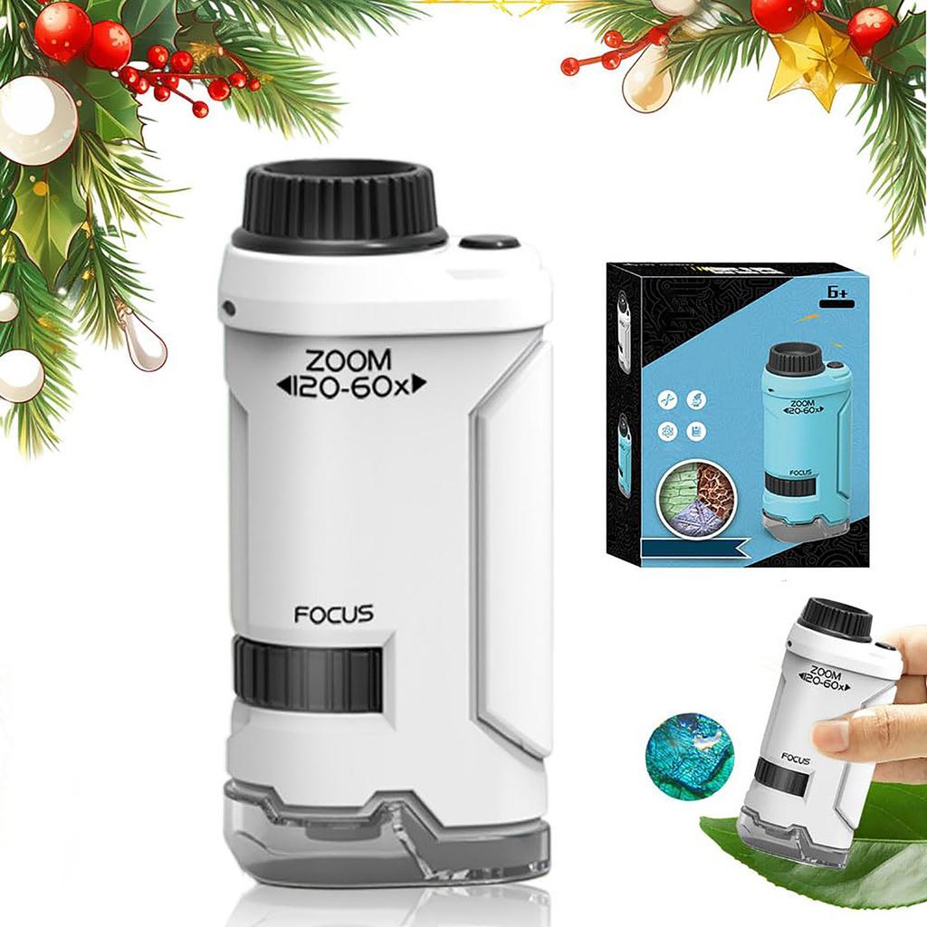 Портативный детский игрушечный микроскоп со светодиодной подсветкой, карманный микроскоп для научных экспериментов, образования и исследований
