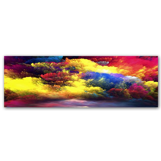 Красочные облака, плакаты и принты, скандинавский пейзаж, небо, оранжевый, белый дым, текстура, холст, живопись, абстрактная настенная картина, фреска