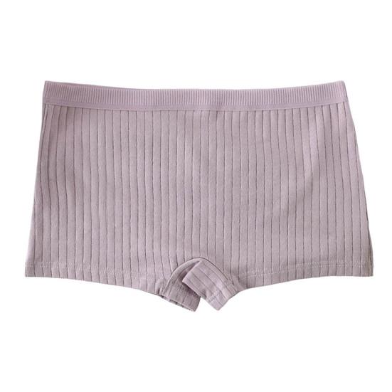 Women Underpants Slim Fit Solid Color Elastic Waistband Mid Waist Good Breathability Lady Boxers Female Daily Underwear