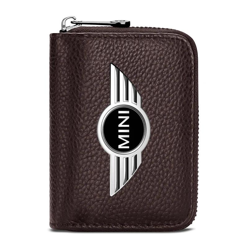 NXY1 For BMW Genuine Leather Car Driver's License, ID Card, Bank Card Wallet For BMW E34 E36 E60 E90 E46 E39 E70 F10 F20 F30 X5 M5 M6
