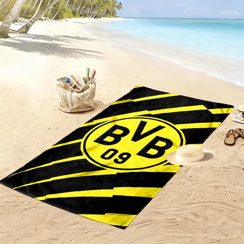 Bold Stripes BVB Emblem beach towel soft beach Outdoor pool towel seaside quickdrying swim towel beach towel Outdoor picnic beach mat printing