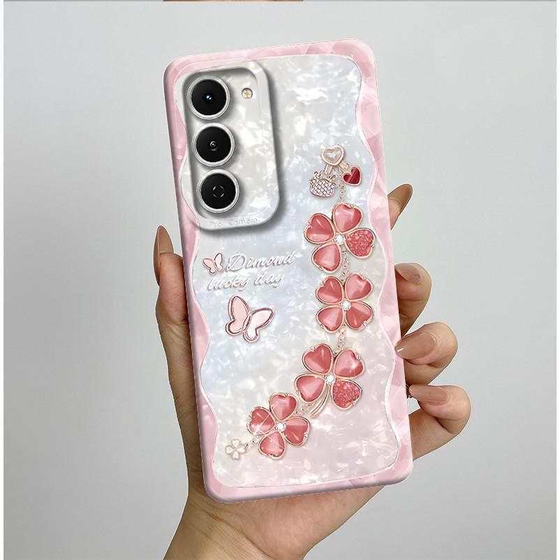 Чехол для Tecno Spark 40 Pro 40Pro+ Plus 4G Эстетичный Цветочный Чехол для Телефона Тонкий Жидкий Силикон Защита от Падений Мягкий Чехол