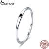 BAMOER 925 Sterling Silver Round Circle Pure Finger Ring Simple Classical Heart Engrave Rings