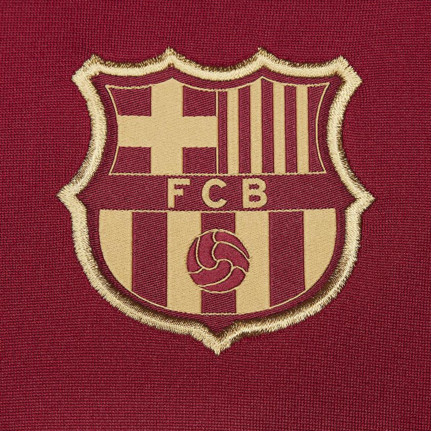 Nike Футболка FCDri-Fit Barcelona Strik с длинным рукавом и воротником-стойкой, облегающая удобная повседневная футбольная форма для мужчин, комплекты FJ5407-621