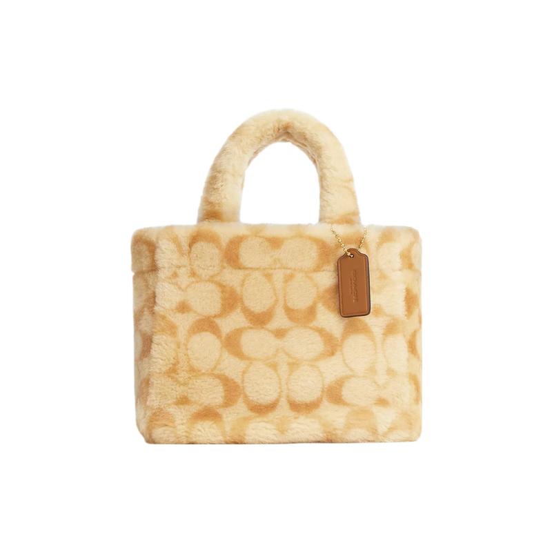 COACH handbag Adjustable and removable shoulder strap Shearling and smooth leather Tote bag Tote bag shopping bag shoulder crossbody large size