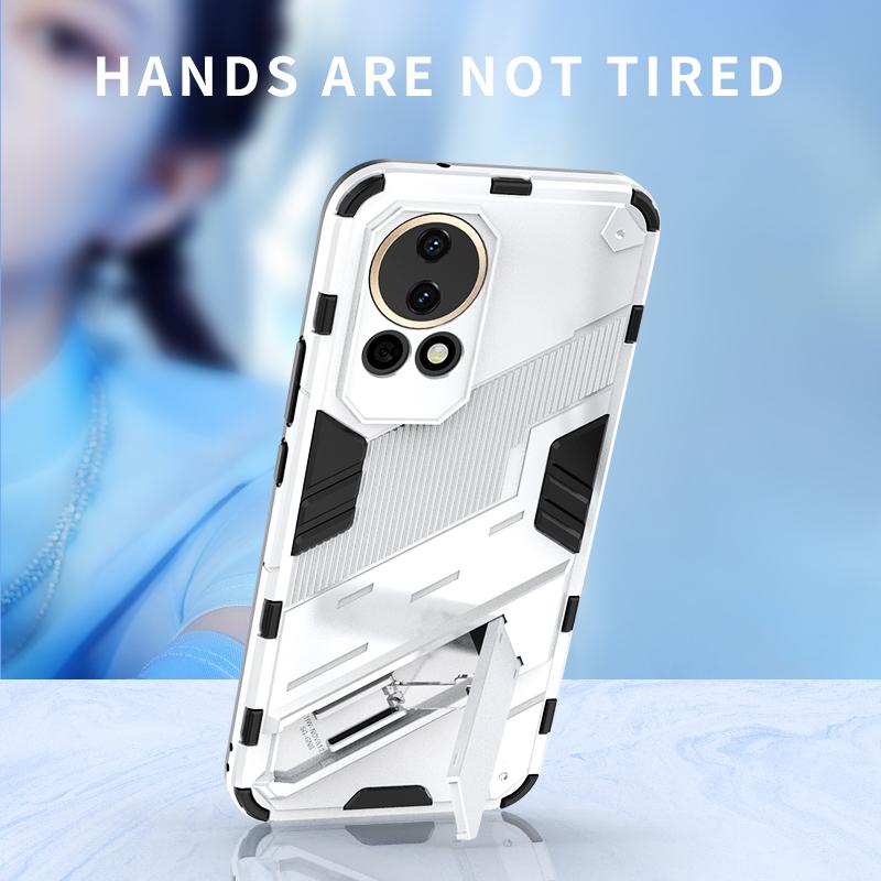 For Huawei Nova 12 12s 11 11i 9 SE Lite Pro Ultra Punk Armor Shockproof Bumper Rugged Rubberized PC Fitted Kickstand Case Stand Holder Cover Shell