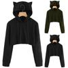 Fashion Womens Cat Ear Long Sleeve Hoodie Sweatshirt Hooded Pullover Tops Blouse