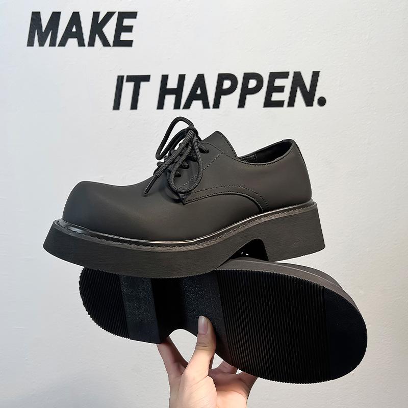 Туфли Дерби с большой головой, мужские, высокого класса, на платформе, модные, новинка 2024 года, в стиле колледжа, 9522-A