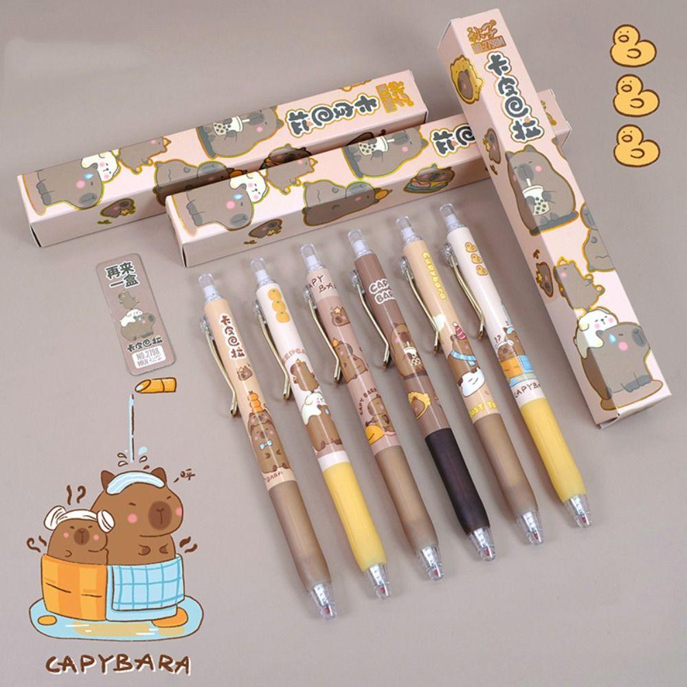 Мягкая мультяшная ручка Капибара, плюшевая кукла Капибара, плюшевый пенал, канцелярские принадлежности