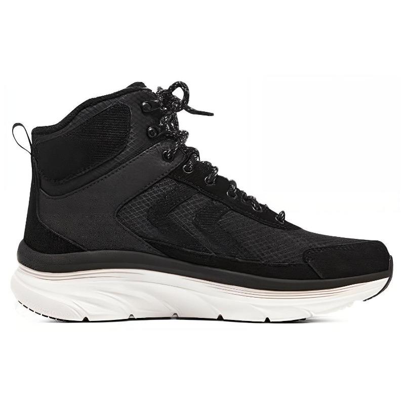 Skechers D'lux Walker Мужские Ткань Кожа Платформа Комфорт Высокие Повседневные Ботинки Черно-Белые 894028-BKW