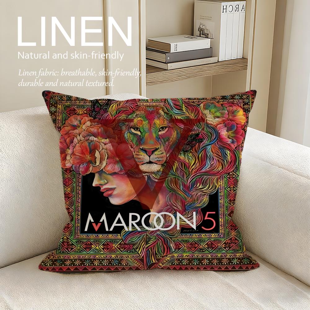 Music Maroon Cushion Cover Pillowcase Set Pcs x x Breathable Washable Sofa Cushion Cover