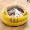 Semi Enclosed Cat Bed Pet House Summer Cat Cave Soft Warm Cat Villa for Indoor Cats