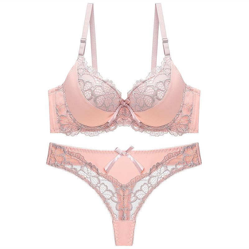 European and American Style Women's Sexy Lace Underwear Set Push Up Bra and Panty Set Fashionable Shaping Lingerie Set