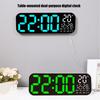 Large LED Digital Wall Clock with Remote Control Date Week Temperature Display Auto Dimming for Living Room Bedroom