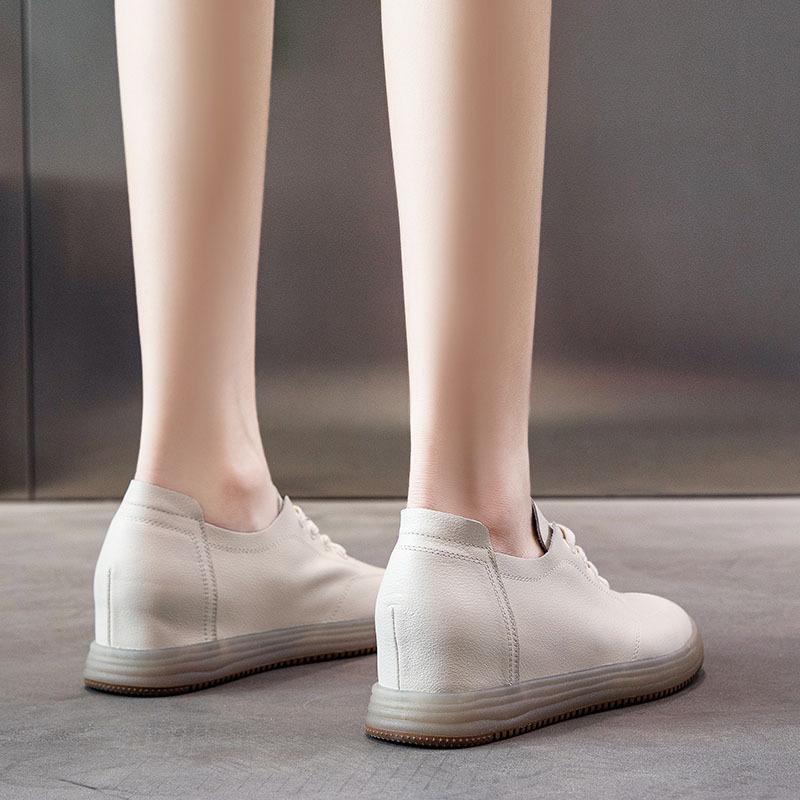 Женские белые туфли-лодочки из коровьей кожи весна-лето 2024 г.: Увеличивающие рост, Мягкая подошва, Облегающий крой, Универсальные