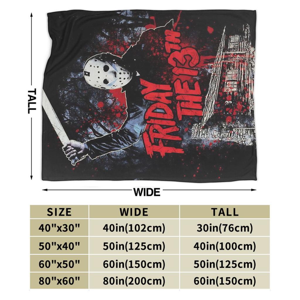 Пятница 13-е Джейсон Вурхиз Плед Пикник Фланель Постельное белье Пледы Для улицы Теплый На заказ Своими руками Качество Покрывало Подарок