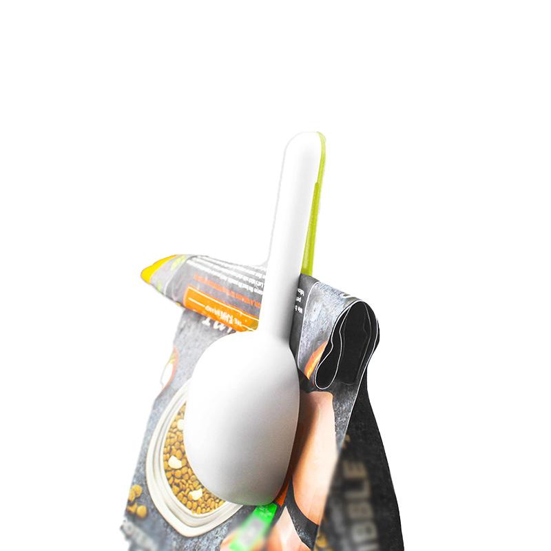 Совок для корма для собак, многофункциональная ложка для кормления домашних животных с уплотнительным зажимом, пластиковая мерная ложка для корма для кошек, специальная мерная ложка