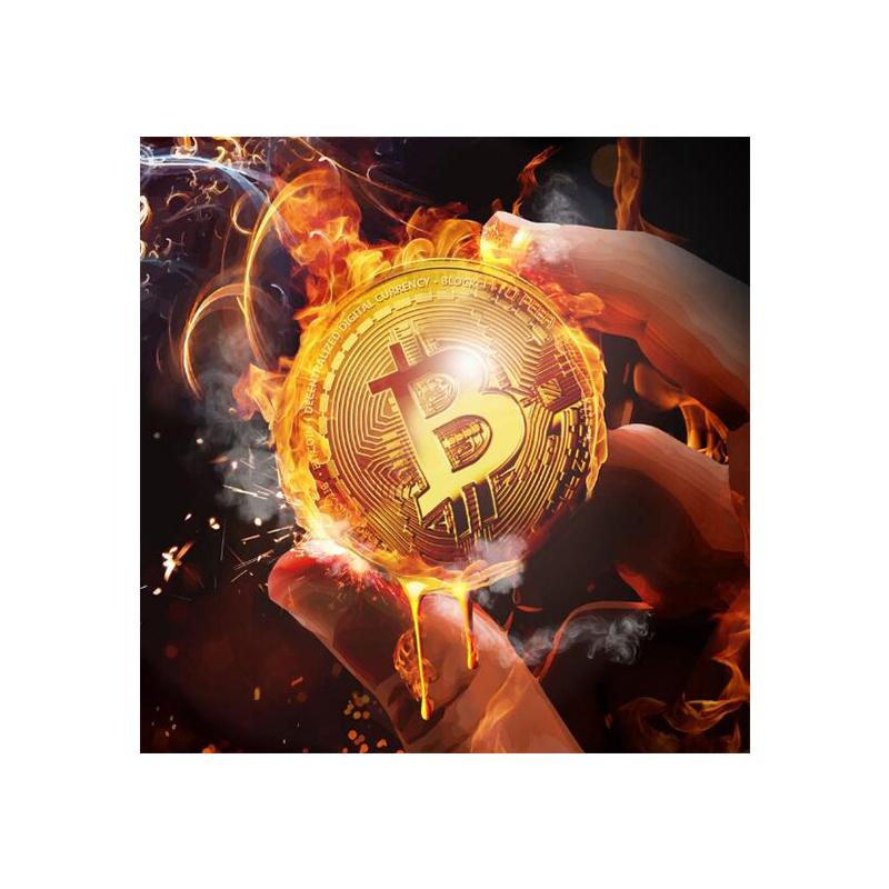 Финансовая коллекция Стоимость Биткоин Картина на стене Художественная печать на холсте Плакат Печать Картина Золотая прикроватная тумбочка Офис Декор