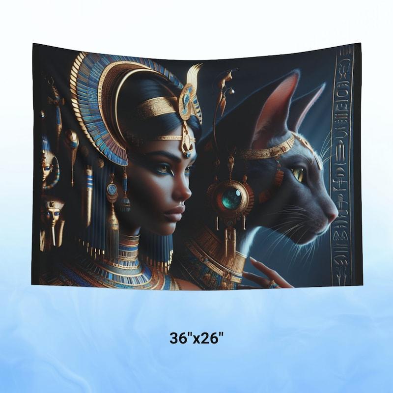 Tapestry Bastet Egyptian Lioness Goddess Art