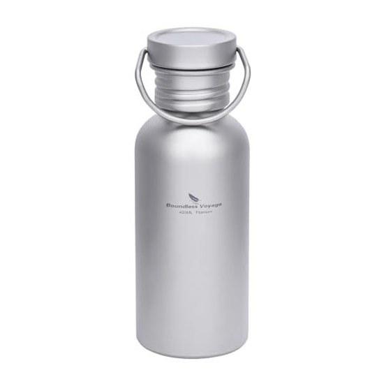 Boundless Voyage Titanium Sports Water Bottle Wide Mouth 420ml Single Layer Direct Drinking Fireproof Lightweight Durable Rustproof Campfire Climbing