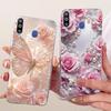 For Samsung A40S Case Transparent Cute Cat Fashion Butterfly Funny Painted Casing For Samsung Galaxy A40S Cover SM-A3050
