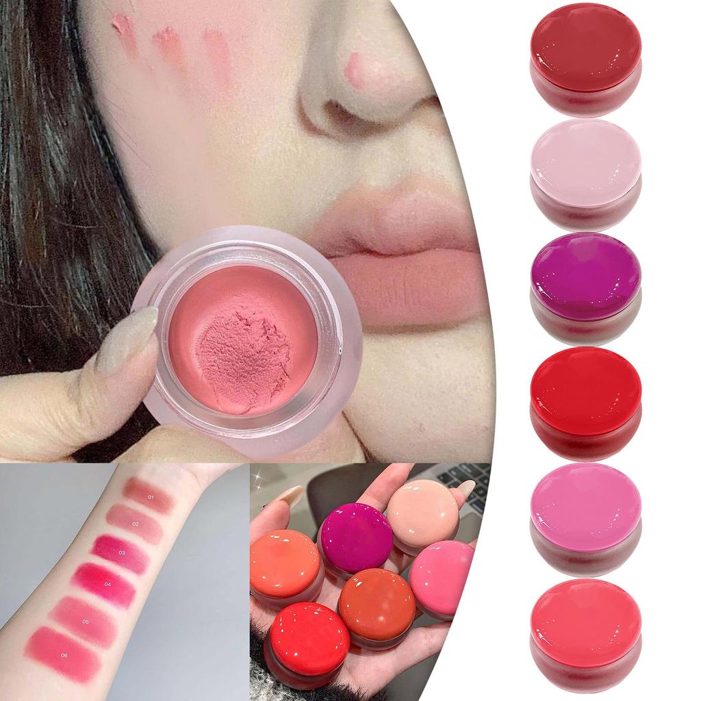 Lip & Cheek Blurry Pot With Keyring Buildable Lightweight Lip Tint Use Soft Finish Makeup Natural Glow High Pigment For Lips & Cheeks